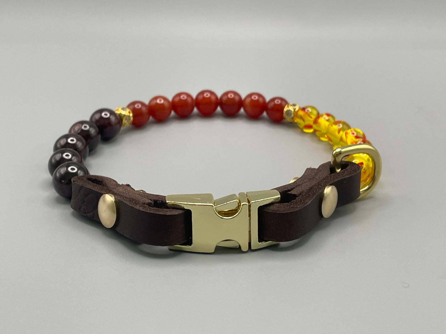 Edelstein-Hundehalsband – mit Harz, Karneol und Granat – in allen Größen verfügbar