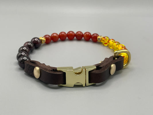 Edelstein-Hundehalsband – mit Harz, Karneol und Granat – in allen Größen verfügbar