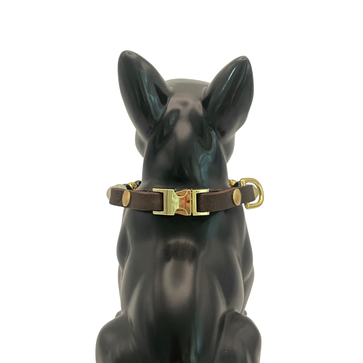 Größe: Umfang 28 cm. Edelstein- Hundehalsband - mit Granat und Achat